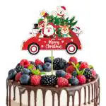 Festiko Merry Christmas Cake Topper, Xmas Cake Topper Decoration