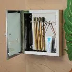 Fortune Wall Mount 304 Grade Stainless Steel Bathroom Toothbrush Cabinet / Toothpaste Holder / Bathroom Accessories / Storage Organiser Chrome Finish