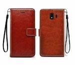 ERIT Samsung J2 Core Brown Leather Shock-Absorbent Flip Cover
