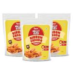 Manna Millet Bytes Ribbon Pakoda | Namkeen Snacks with Real Butter & Guntur Chilli, 450g (150g x 3 Packs)