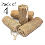 SS520 Natural Bath Loofah Pack Of 4 Body Scrubber for Men & Women Luffa for Bath Shower Skin Exfoliation