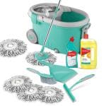 Spotzero By Milton Microfiber Aqua Green Royale Mop - 500 Ml (Set Of 6)