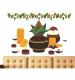 WOLPEP Multicolor Vinyl Happy Pongal Wall Sticker