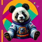 Love Creation A4 Size poster print for creative wall art- planetary-panda-face-graffiti-print-8076( Sticker)