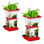 Blue Wonder Plastic Chilly Cutter and , MultiColour (Pack of 2)