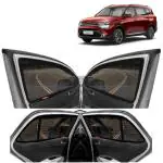 Kingsway Car Magnetic Sun Shades Curtains for Kia Carens, Model Year : 2022 Onwards, Full Window Cover with Rear Windshield, Color : Black, Cotton Mesh, Complete Set of 7 Piece