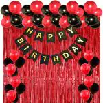 ARYAN BALLOON Sensibledecoraters Red, Black Happy Birthday Party Ballons Decoration (Set Of 33) l Birthday Decoration l Party Decoration l Home Décor l Interior l Happy Birthday l Anniversary l Decorative Kit l Balloons Decoration Kit l Banner