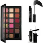DAIMANPU Rose Gold Eyeshadow Palette with Black Eyeliner and Mascara Eye Makeup Kit Combo