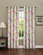 RRC Microfiber Cotton Curtains for Door, Set of 2 Curtains.