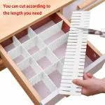 ANSHEZ Adjustable Interlocking Self Assembly Plastic Drawer Divider Storage Organizer - Grid Closet Partition Strips for Home, Office, Wardrobe, Cabinet | Drawer Organizer Strips set of 6