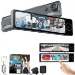 SRS ABSOLUTE 4G DashCam Full Set WiFi MicroSD GPS 24h Live Remote Park Monitor Low Light Night Vision Bluetooth Car DVR (3 Channel S12Plus 12