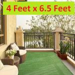 GULISTAAN High Density Artificial Grass Carpet ( 4 Feet x 6.5 Feet ) , Natural Green, 1 Pc