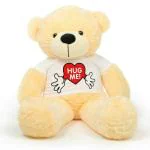 Hug N Feel Soft Toys Cream Polyester Teddy Bear Soft Toy - 6 feet