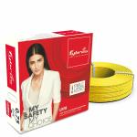 Fybros Yellow Copper 7 Amps Ultra Flexible FR PVC Insulated 0.75 Sq Mm Wire Cable 90 Meter Computers