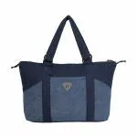 The Purani Jeans Stylish Denim Tote Bag for Women Zipper Tote Bags Shoulder Bag with Blue colour