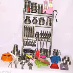 JKB TRADERS Mini Kitchen Set for Kids/ Great Kitchen Toys for Kids/ Best Gift Items Stainless Steel Kitchen Set for kids
