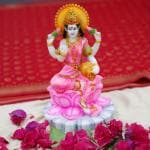 Chaque Decor Hand painted Goddess Mata Laxmi Idol for Pooja Room Decoration (10inch)(Pink)