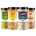 YUM YUM Dry Fruit Combo 1kg Cashews, Almonds, Walnut & Raisins | Kismish, Akhrot, Kaju & Badam 4x250g