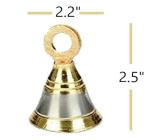 Ghungroo World Brass Jingle Decorative Bell Brass Pooja Room Bells with J Hook's, (2.5 inch, 18)
