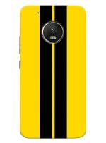 MobiEra Moto G5 Plus Yellow-Black-Lines-Design Plastic Hard Case Cover