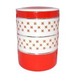 IDEAL PRIME Leak Proof BPA Free 3 Compartment Insulated Plastic Lunch Box 1200 ml With Inner Steel Container Airtight 3 Container Tiffin Box For Office/Employees /Kids/School Pack Of 1