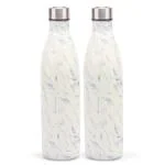 Red Butle Red Butler Decorative Glass Bottle 1000ml| Leak-Proof Airtight Stainless Steel Lid |Fridge Bottle for Water, Smoothies, Juices| 2pcs Set | White