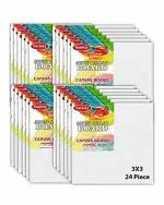 Variety Canvas Oil Painting White Canvas Board 3 x 3 Inch (Pack of 24)