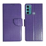 A D Enterprises Net Purple Flip Cover for Moto G60 | Magnetic Case | Shock Absorbent | Flip Cover Moto G60