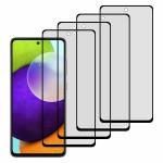 Kite Digital Samsung A52/A52 (5G)/A52S (5G) Matte Finish (Black) Tempered Glass Screen Protector with Edge to Edge Coverage - Easy Installation Kit (Pack of 4)