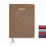 Doodle 2023 Daily Pro B5 PU Leather Hardbound Diary with metal corner - Beige