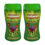 Amrutulya Chyawanprash Special (Sugar Free) (1Kg- Pack Of 2)| Enriched with Kashmiri Kesar and 47 essential herbs |No Artificial flavour & Colour|Sugar Free |100% pure Cow Ghee (1Kg - Pack Of 2)