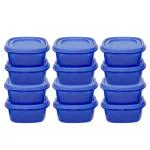 Cutting EDGE Snap Tight Eco Plastic Container Set for Pickle, Sauces, Spices, Dry Fruits, Travelling, 12-Pieces (125 ML, Blue)