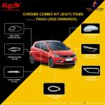 FALCON CAR CHROME ACCESSORIES COMBO KIT FOR TIAGO 2020 ONWARDS