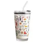 OUPSTRIVE Mug with Straw and lid Coffee Cup Sipper Glass with Straw Mug