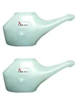 OREAYU 2 Pcs Durable Unbreakable Plastic Jal Neti Pot for Sinus Congestion (Pack of 2)