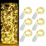 XERGY 20 LED 2 m Starry String Battery Fairy Lights Large Beads Copper Wire (6 pcs Warm White)
