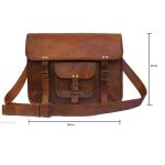 Hansa Handicraft Genuine Leather Handmade Laptop Messenger 38cm Shoulder Bag Brown