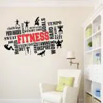Asmi Collections 90 cm Yoga and Fitness Motivational Quotes Wall Stickers Self Adhesive Sticker (Pack of 1) | Wall Sticker | waterproof wall sticker