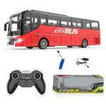 Visionary Multicolor Plastic Rc Bus Luxury Long 4 Wheel Drive Bus With Light And Sound For Kids