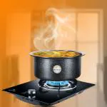 Flixbloom Attractive Perfect Cookware Sets Hard Anodised Tope/Cook Pot/Patila/Bhagona/Tapeli Gas Stove-Top & Induction Base Compatible, Black 1.5 Litre