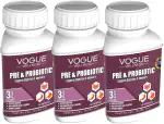 Vogue wellness Prebiotics, Probiotics Capsules For Men & Women For Boost Immunity, Gut Health, Bloating And Digestion 60 Pcs Each (Pack Of 3)