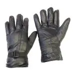 SellnShip Black Leather Gloves For Winter Warm Anti-slip with Protective Hand Lining Free size