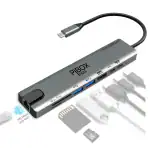 Pibox India USB C Hub Dock 8 in 1 HDCP aluminium Type C Adapter with 4K HDMI Port, Ethernet 100mbps RJ45 Port, USB 3.0 Port, USB-C Power Delivery, TF/SD Card Reader, MacBook/Dell/Samsung USB C Devices