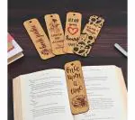 Future Works Bookmarks Set of 5 Creative Book Marks for Book Unique Gifts for Book Lovers Bookmarks Aesthetic Gifts Wooden Bamboo Texture Book Accessories (ecofriendly 5pc)