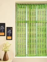 SILPAKARMAN_Handcrafted 3 Panel Bamboo Curtains, Green (5.6 feet x 3.5 feet)
