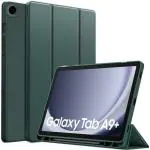 ProElite Cover for Samsung Galaxy Tab A9 Plus 11 inch case, Soft Flexible Flip Case Cover with S Pen Holder for Samsung Galaxy Tab A9+ 11 inch with Auto Sleep Wake [Recoil Series] - Dark Green