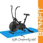 Bionfit Black Air Bike Exercise Cycle Moving Handle