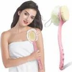 Homeleven Double Sided Bathing Body Scrubber Brush Shower Spa Loofah Brush with Soft Bristles