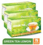 NutroVally - Lemon Green Tea | Anti-Oxidants Rich & Detoxifying | 100% Natural & Pure Aromatic Loose Leaves | Green Tea 25 teabags Pack 3
