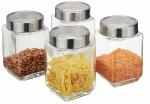 800 Ml Glass Jar ,Air Tight Glass Jar Containers BPA Free , Transparent Storage Glass Jar Set (6)